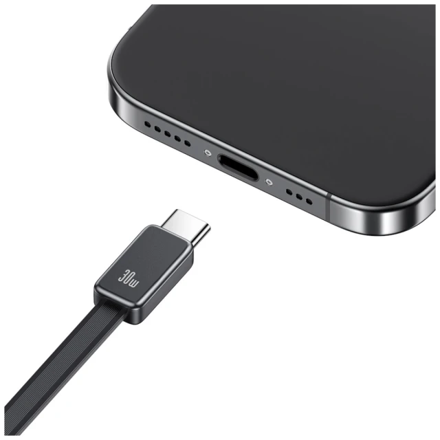 Сетевое зарядное устройство Usams Xiang Series PD 30W USB-A | USB-C with Built-In USB-C Cable White (CC296TC02)