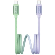 Кабель Usams Bicolor Series USB-C to USB-C 1.2m Green Purple (SJ756USB02)