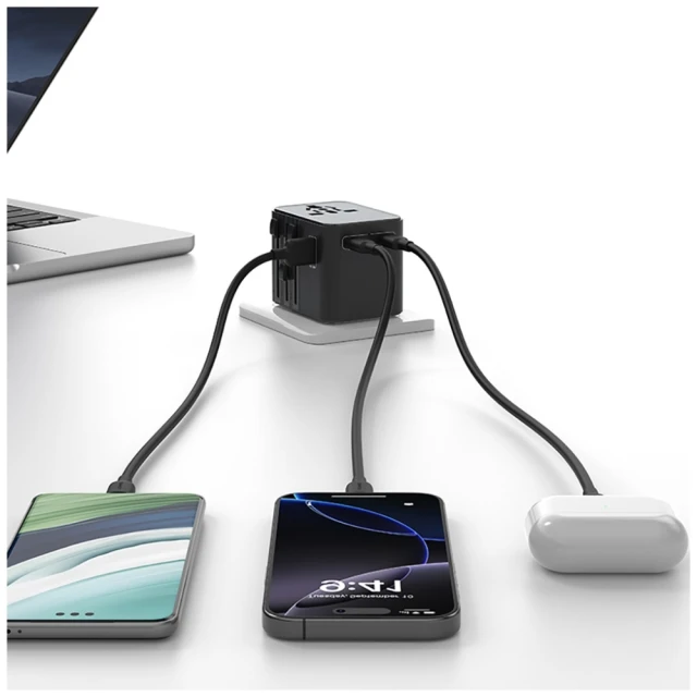 Мережевий зарядний пристрій Usams Travel Adapter US | AU | EU | UK 17W USB-A | USB-C Black (CC308TC01)