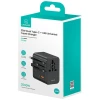 Мережевий зарядний пристрій Usams Travel Adapter US | AU | EU | UK 25W 2xUSB-C | USB-A Black (CC309TC01)