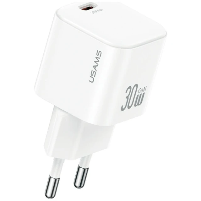 Мережевий зарядний пристрій Usams JO Series 30W with USB-C to USB-C Cable 1 m White (JOXLTZ01)