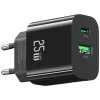 Мережевий зарядний пристрій Usams CC315 T65 FC 25W USB-C | USB-A Black (CC315TC01)