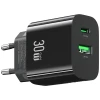 Мережевий зарядний пристрій Usams CC316 T65 FC 30W USB-C | USB-A Black (CC316TC01)