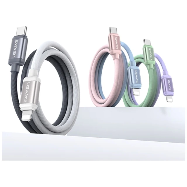 Кабель Usams Bicolor Series USB-C to Lightning 1.2m Black White (SJ757USB01)