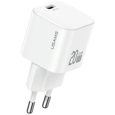 Мережевий зарядний пристрій Usams JO Series 20W with USB-C to Lightning Cable 1 m White (JOXLTZ03)