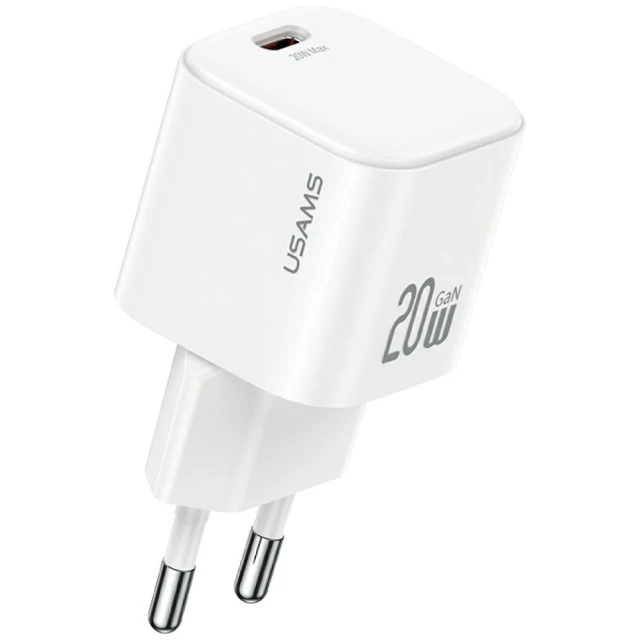 Мережевий зарядний пристрій Usams JO Series 20W with USB-C to USB-C Cable 1 m White (JOXLTZ04)