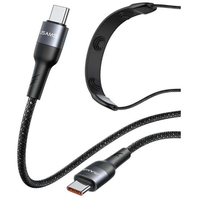 Кабель Usams USB-C to USB-C 100W 1.4m Black with Massager (SJ759USB01)