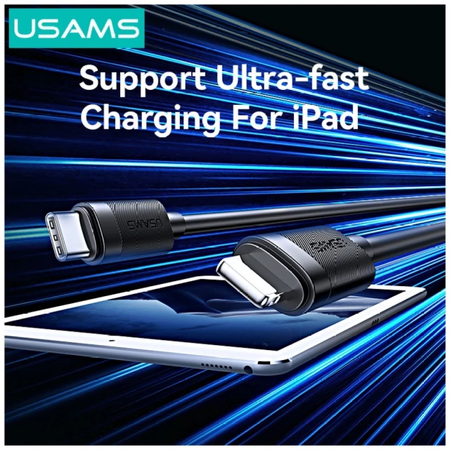 Кабель Usams U94 30W USB-C to Lightning 1m чорний (SJ781USB01)