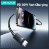 Кабель Usams U94 30W USB-C to Lightning 1m чорний (SJ781USB01)