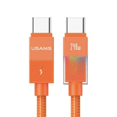 Кабель Usams U93 240W USB-C to USB-C 1.2m Orange (SJ775USB02)