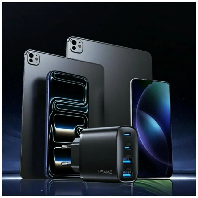 Зарядний пристрій Usams T70 40W 2xUSB-A/2xUSB-C Black (CC330TC01)