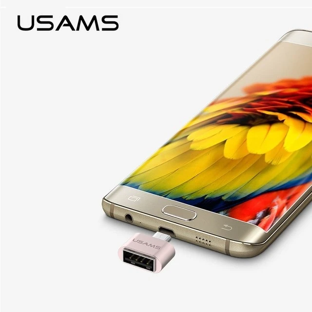 Адаптер Usams micro USB - USB OTG 2.0 Rose Gold (OTG02)