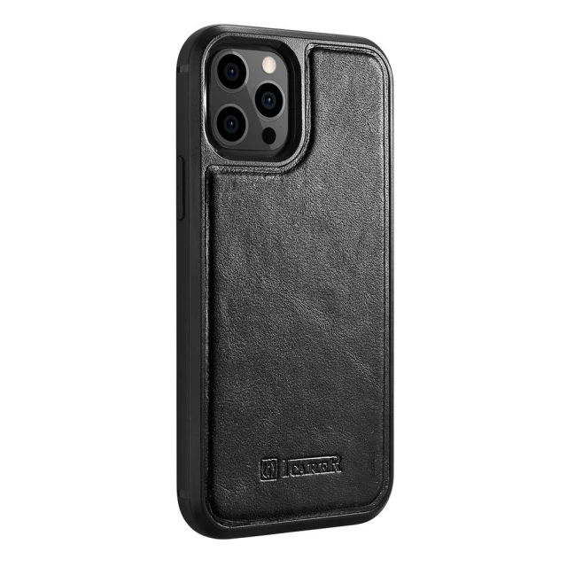 Чехол iCarer для iPhone 12 Pro Max Leather Oil Wax Black (ALI1206-BK)