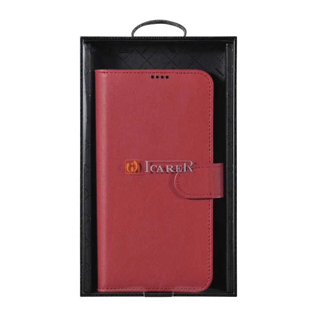 Чехол-кошелек iCarer для Samsung Galaxy S22 Plus Haitang Red (AKSM05RD)