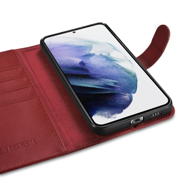Чехол-кошелек iCarer для Samsung Galaxy S22 Plus Haitang Red (AKSM05RD)