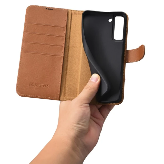 Чохол-гаманець iCarer для Samsung Galaxy S22 Plus Haitang Brown (AKSM05BN)