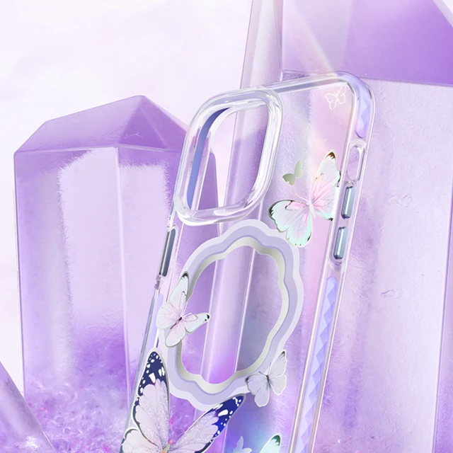 Чохол Kingxbar Butterfly Series для iPhone 14 Plus Pink with MagSafe (6959003508508)