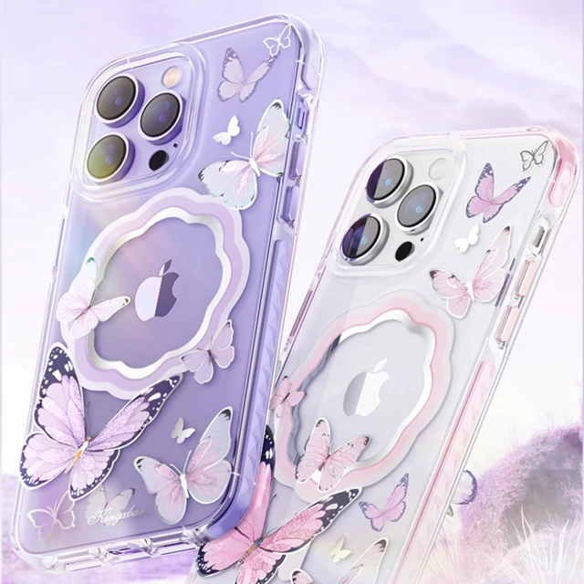 Чохол Kingxbar Butterfly Series для iPhone 14 Plus Pink with MagSafe (6959003508508)
