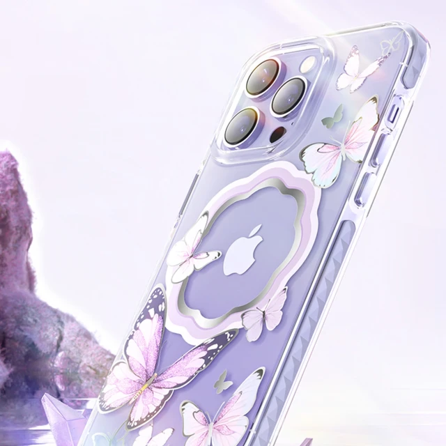 Чохол Kingxbar Butterfly Series для iPhone 14 Plus Pink with MagSafe (6959003508508)