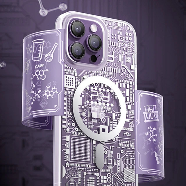 Чохол Kingxbar PQY Geek Series для iPhone 14 Pro Max Silver with MagSafe (6959003508836)