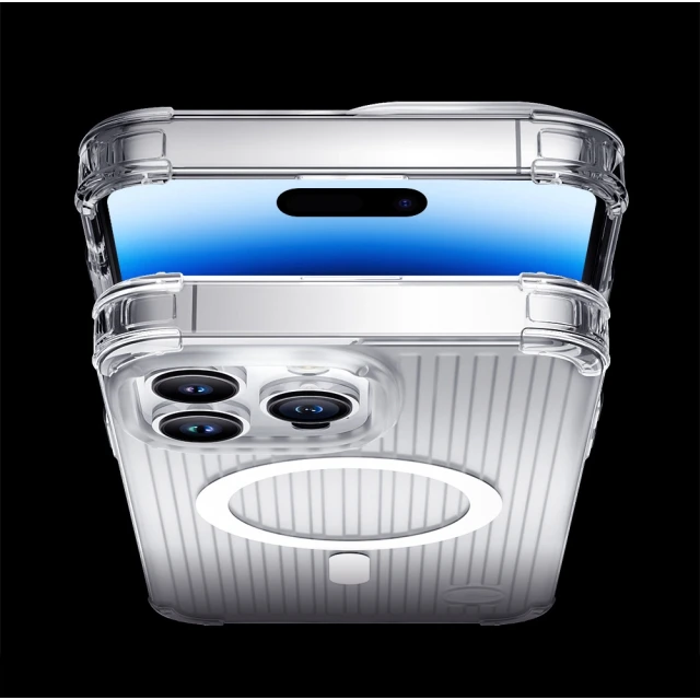 Чохол Kingxbar PQY Go Out Series для iPhone 14 Pro Silver with MagSafe (6959003509291)