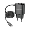 Зарядний пристрій Dudao 2x USB з вбудованим кабелем Lightning 12W Black (A2ProL)