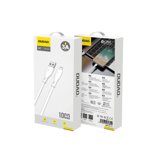 Кабель Dudao USB / Lightning 5A 1 м White (L2L)