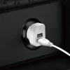 Автомобільний зарядний пристрій Dudao 2x USB 2.4A з кабелем 3in1 Lightning/Type-C/Micro USB White (6970379614556)