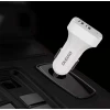 Автомобільний зарядний пристрій Dudao 2x USB 2.4A з кабелем 3in1 Lightning/Type-C/Micro USB White (6970379614556)