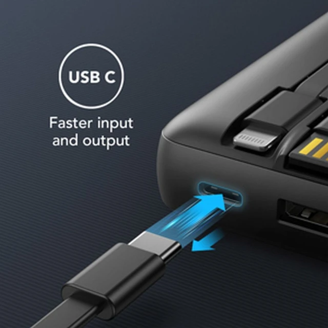 Powerbank Veger C20 20000 mAh з вбудованими кабелями Micro USB | Type C | Lightning Black (6970453554211)