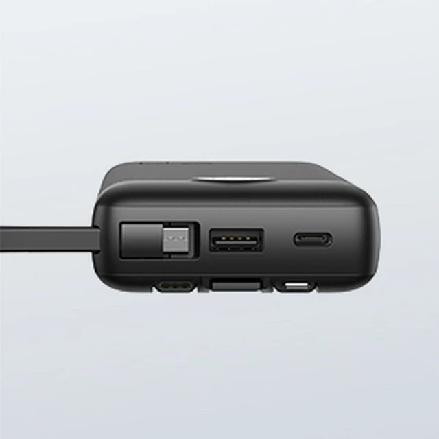 Powerbank Veger C20 20000 mAh з вбудованими кабелями Micro USB | Type C | Lightning Black (6970453554211)