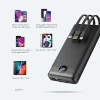 Powerbank Veger C20 20000 mAh з вбудованими кабелями Micro USB | Type C | Lightning Black (6970453554211)