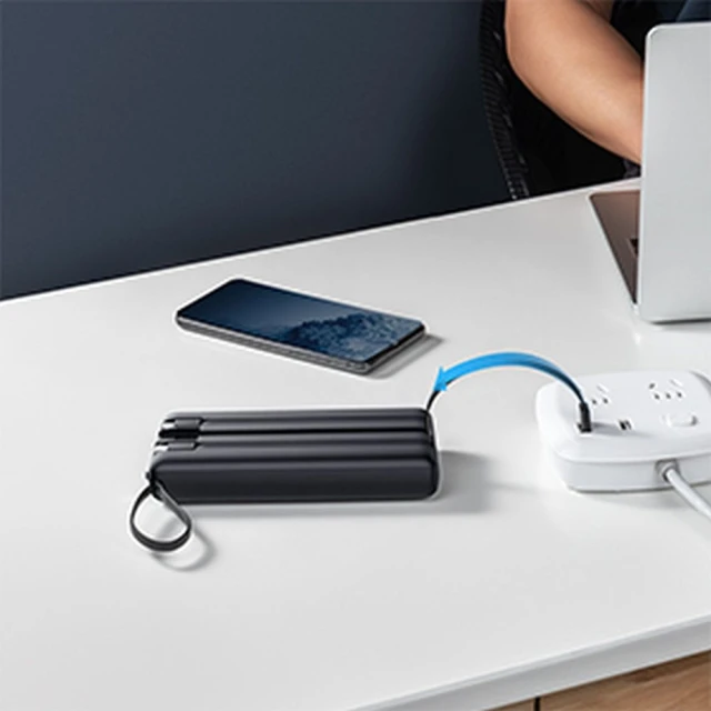 Powerbank Veger C20 20000 mAh з вбудованими кабелями Micro USB | Type C | Lightning Black (6970453554211)