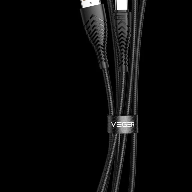 Кабель USB-A to USB-C Veger 2.4A V104 1.2m Black (6970453554600)