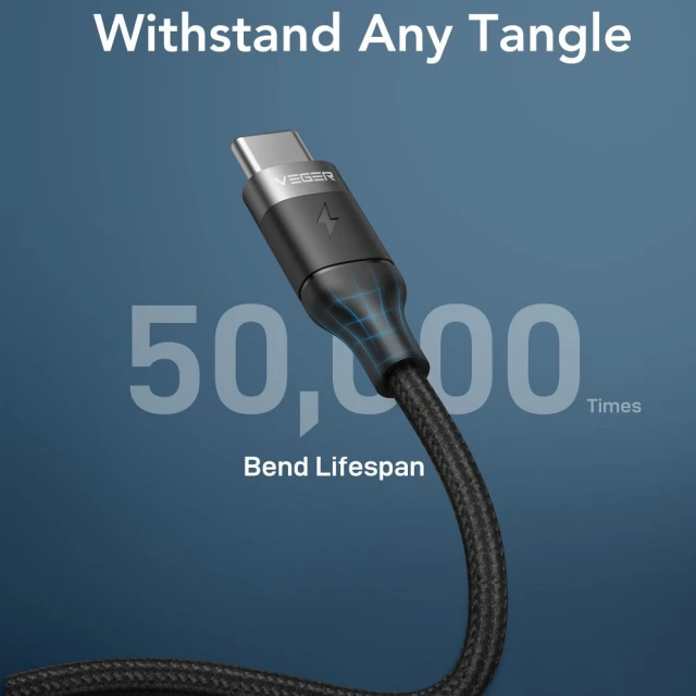 Кабель USB-C to USB-C Veger PD 5A 100W 1.5m CC02 Black (6970453554822)