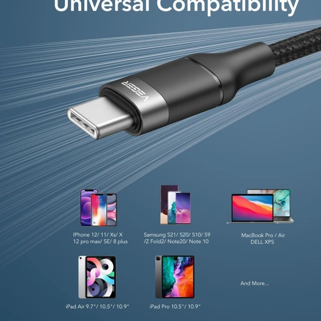 Кабель USB-C to USB-C Veger PD 5A 100W 1.5m CC02 Black (6970453554822)