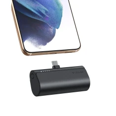 Powerbank Veger PlugOn W0556 PD QC3.0 20W 5000mAh з вбудованим USB-C Black (6970453555041)