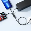 Кабель Veger V303 3в1 USB A to Lightning / Type C / Micro USB 2.4A 18W 1.5 m Black (6970453555935)