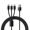 Кабель Veger V303 3в1 USB A to Lightning / Type C / Micro USB 2.4A 18W 1.5 m Black (6970453555935)