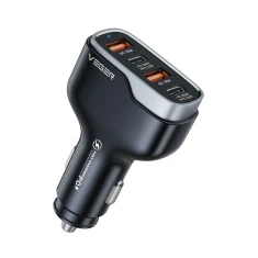 Автозарядка Veger CC53 2xUSA 2xUSB-C PD QC 66W Black (6970453555980)