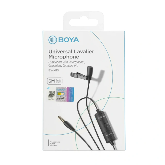 Мікрофон петличний BOYA BY-M1S дротовий Black (6971008029406)