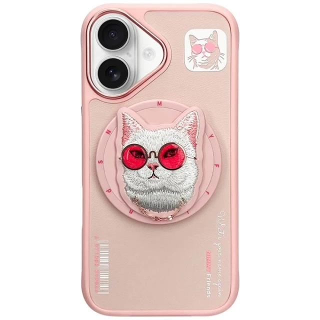 Чохол Nimmy Glasses Cool Cat для iPhone 16 Pink with MagSafe (N-YJKM-CXZH-IP16-04)