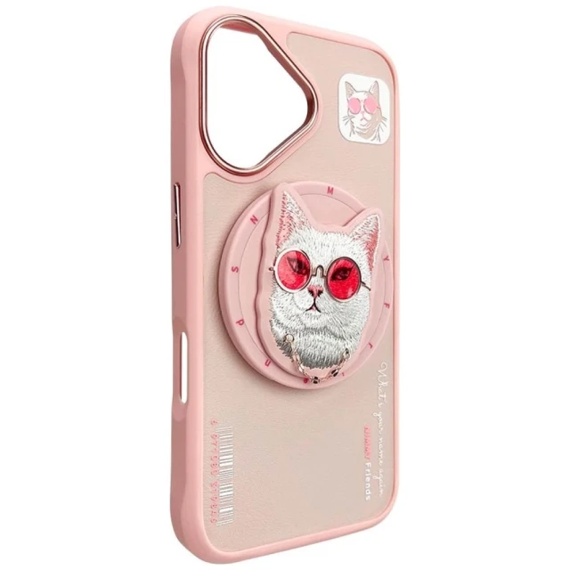 Чохол Nimmy Glasses Cool Cat для iPhone 16 Pink with MagSafe (N-YJKM-CXZH-IP16-04)
