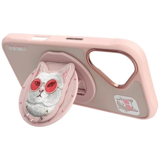 Чохол Nimmy Glasses Cool Cat для iPhone 16 Pink with MagSafe (N-YJKM-CXZH-IP16-04)