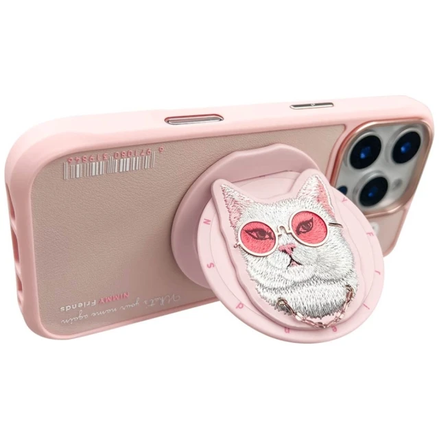 Чохол Nimmy Glasses Cool Cat для iPhone 16 Pro Max Pink with MagSafe (N-YJKM-CXZH-IP16-PRO-MAX-04)