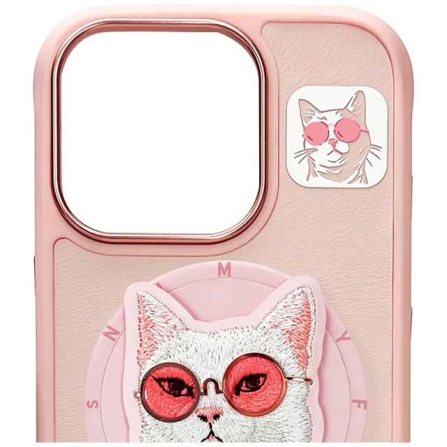 Чохол Nimmy Glasses Cool Cat для iPhone 16 Pro Max Pink with MagSafe (N-YJKM-CXZH-IP16-PRO-MAX-04)