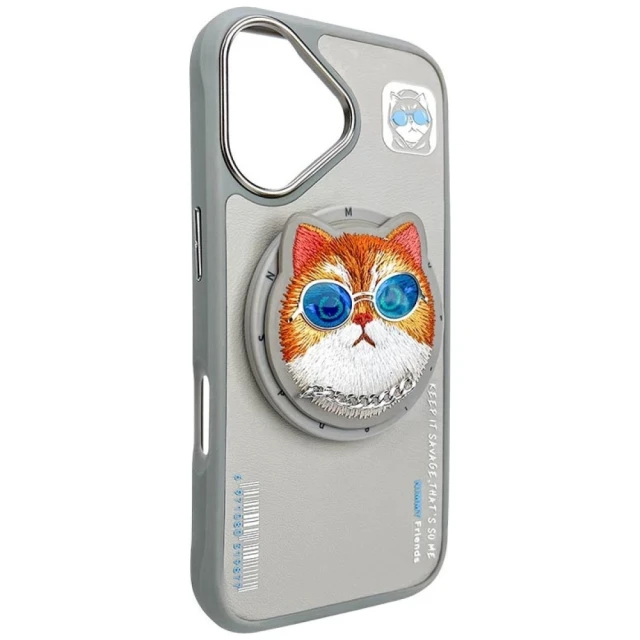 Чохол Nimmy Glasses Cool Cat для iPhone 16 Gray with MagSafe (N-YJKM-CXZH-IP16-05)