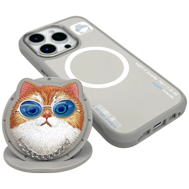 Чохол Nimmy Glasses Cool Cat для iPhone 16 Pro Gray with MagSafe (N-YJKM-CXZH-IP16-PRO-05)