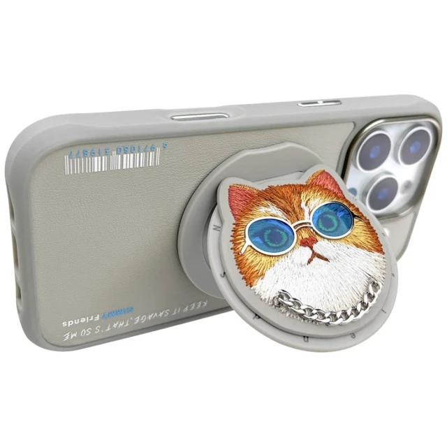 Чохол Nimmy Glasses Cool Cat для iPhone 16 Pro Gray with MagSafe (N-YJKM-CXZH-IP16-PRO-05)