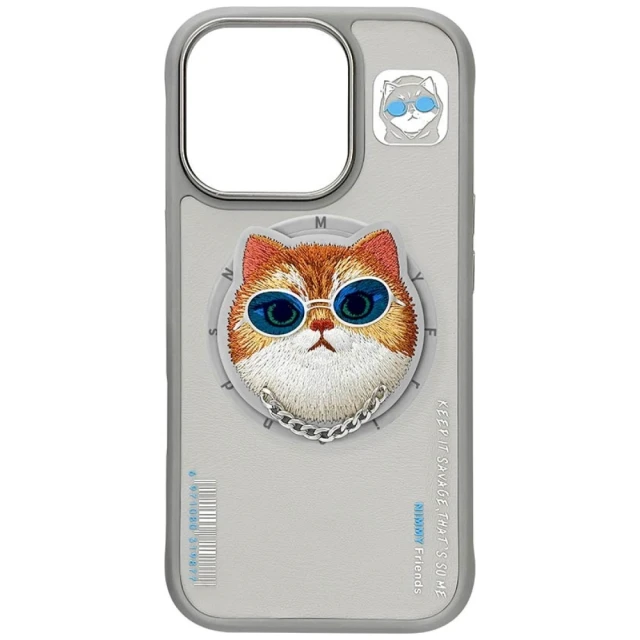 Чохол Nimmy Glasses Cool Cat для iPhone 16 Pro Gray with MagSafe (N-YJKM-CXZH-IP16-PRO-05)